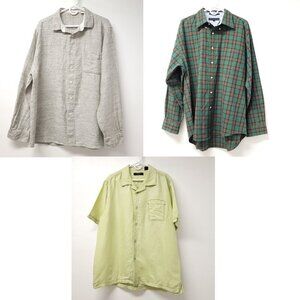 BUNDLE (3) XL Mens Long Sleeve Short Sleeve Button Down Shirt